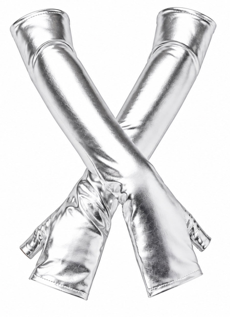 60s Space Age Alien Metallic Gloves