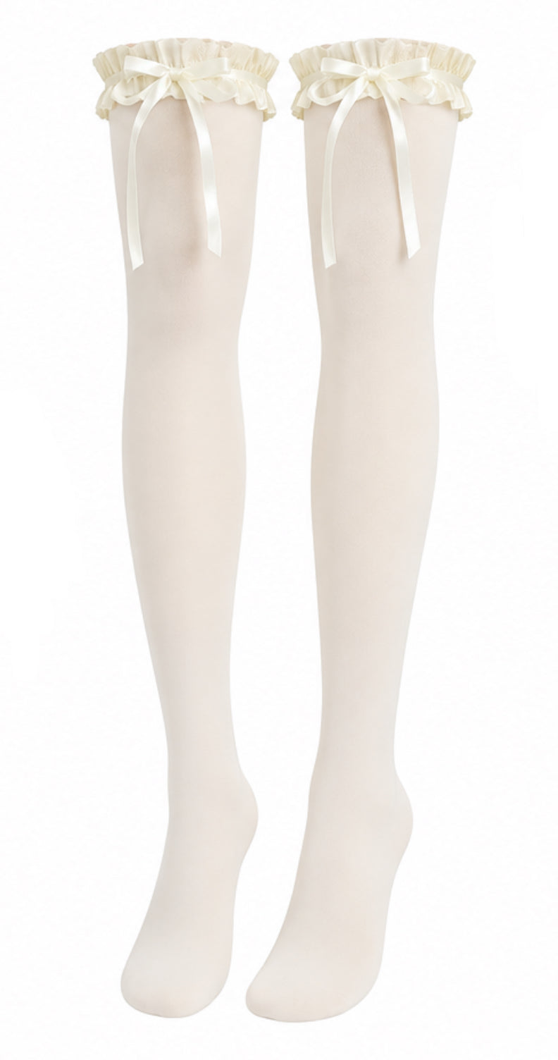 Sailor White Ruffle Long Socks