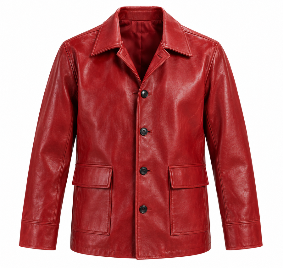 Fight Club Tyler Durden leather jacket and blue t-shirt