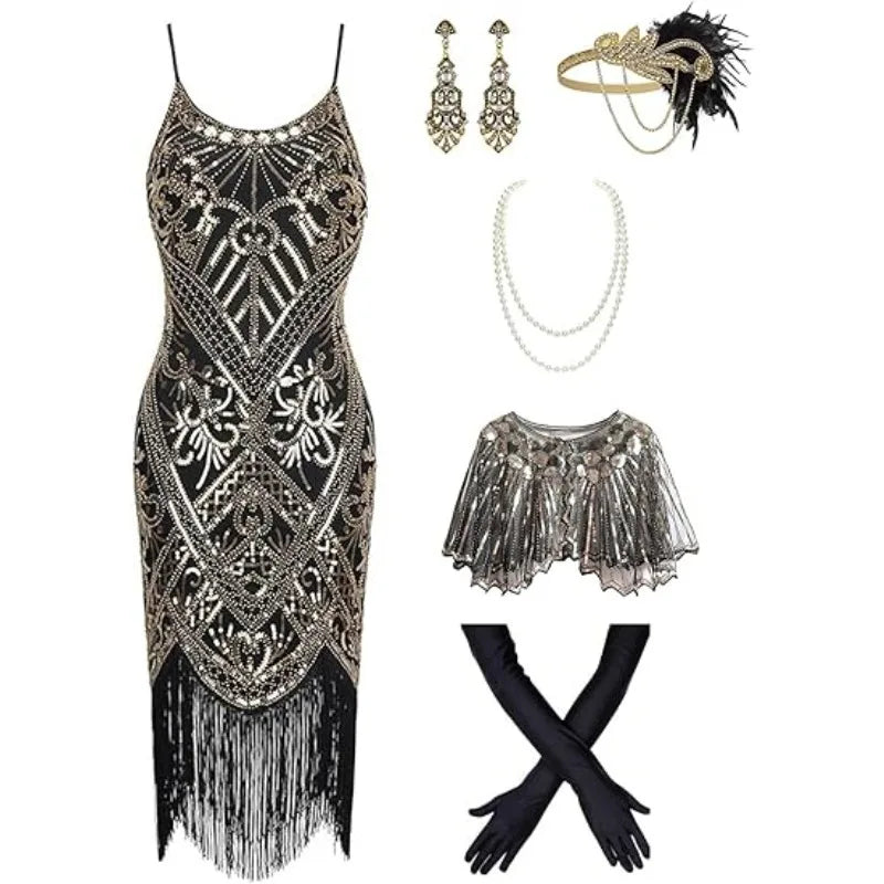 The Great Gatsby Silver Flapper Dress