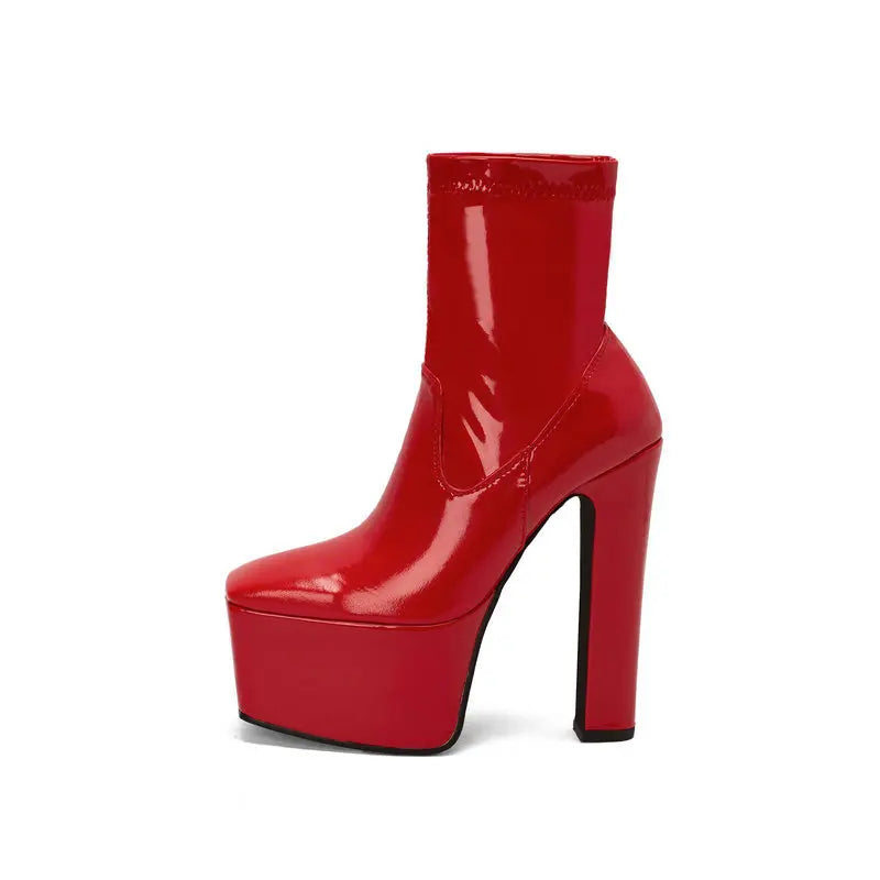 Geri Halliwell Red Platform High Heels Boots